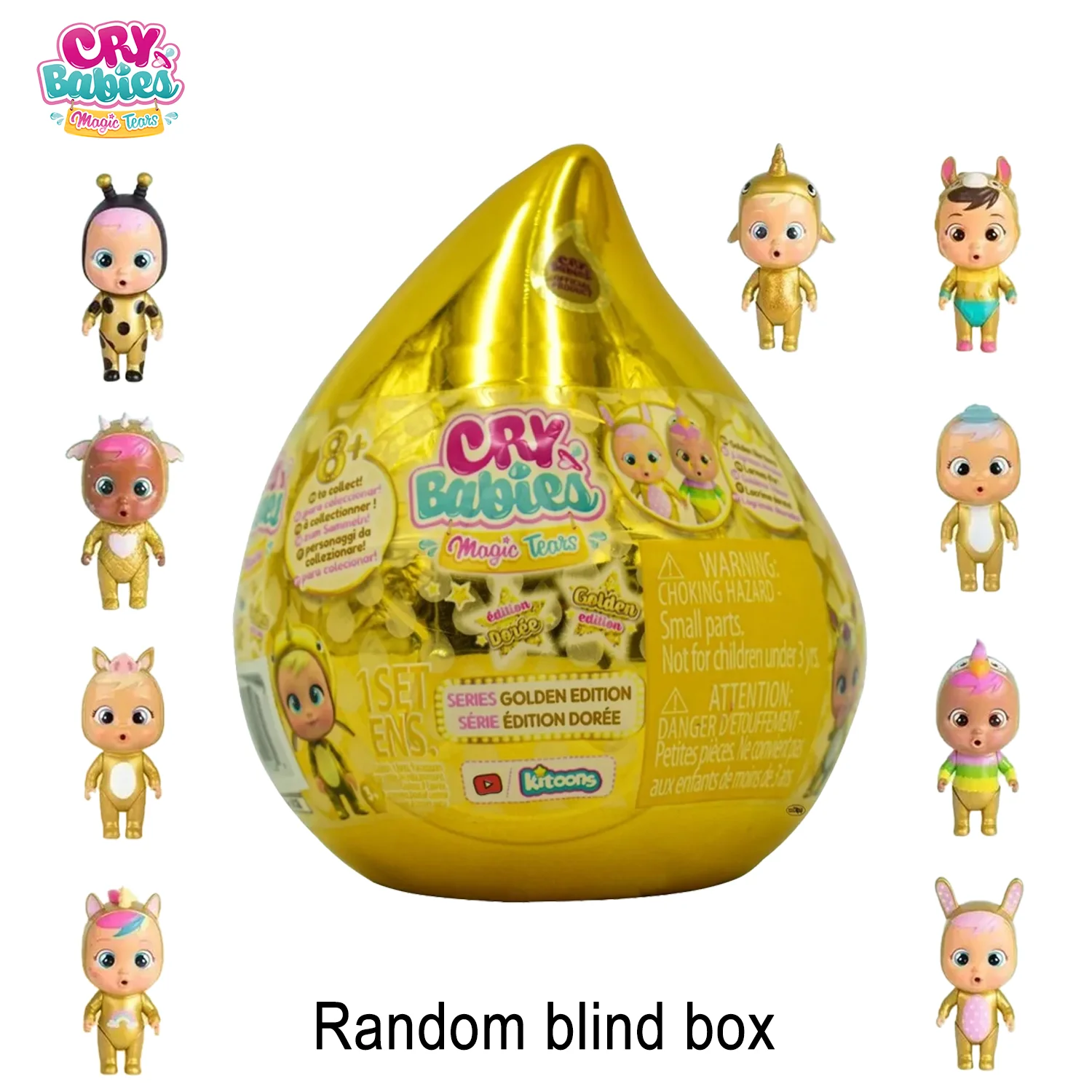 Original Cry Babies Magic Tears Golden House Edition Blind Box Sammelfigur Mini-Puppe mit Echtem Tränen-Effekt Kinder-Überraschungsgeschenk Spielzeug