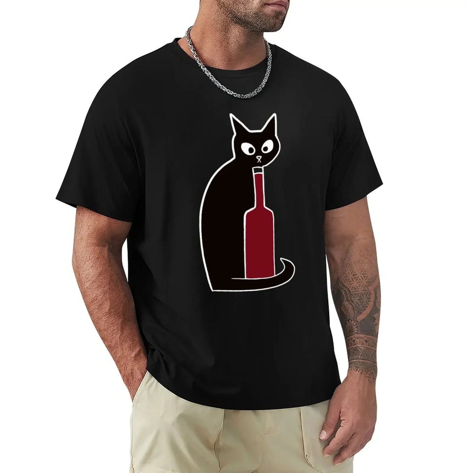 Wine O’Clock | I Love Cats and Wine T-Shirt man t shirt quick drying mens shirts graphic tee