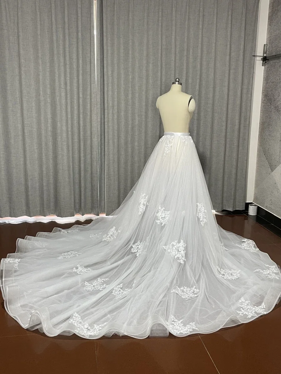 Lace detachable skirt tulle skirt wedding dress train removable skirts detachable skirt wedding accessory customized