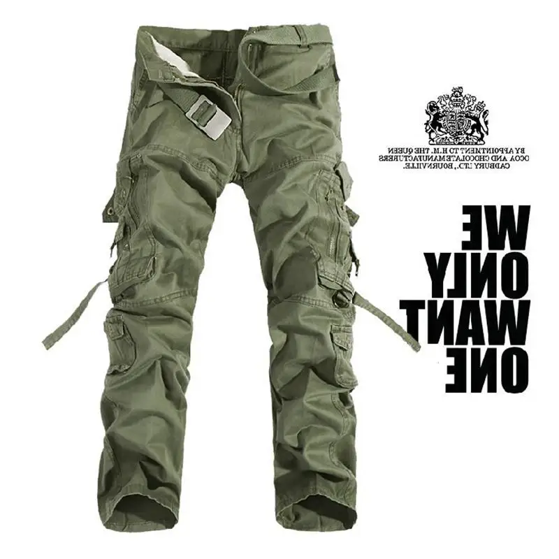 

Loose Fit Cotton Work Trousers Large Size Mens Waed Casual Pants Korean Sle Straight Leg Pants Daily Wear