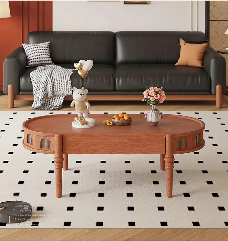 

Nordic Antique Style Solid Wood Living Room Home Simple Tea Table
