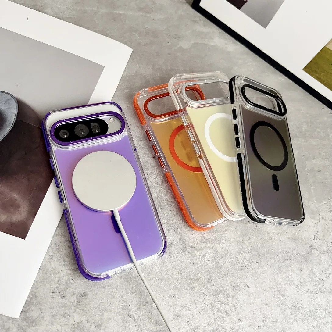 

Новый однотонный чехол Magsafe с защитой от падения для Google Pixel 9 10 5G Pixel 9 10 Pro XL Funda, магнитный чехол для беспроводной зарядки