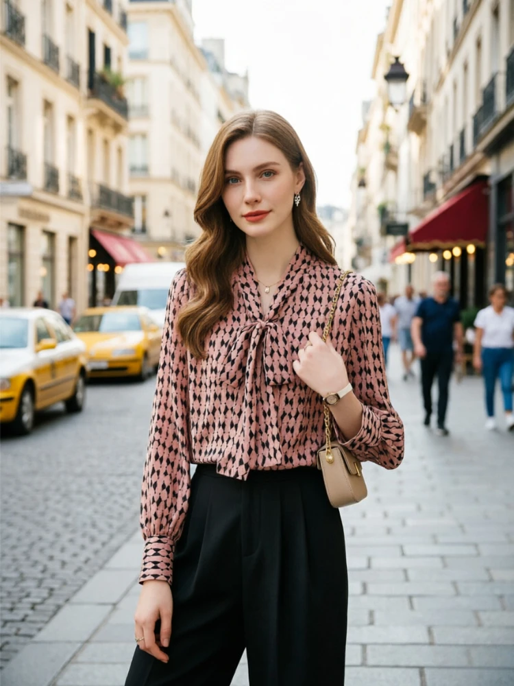 

Новые элегантные женские блузки, шифоновые рубашки, блузы с длинным рукавом, повседневные топы.