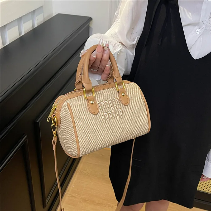 

Luxury Minimalist Commuter Bag Large Capacity Tote Shopper Solid Color Leather Messenger Purse Designer Women