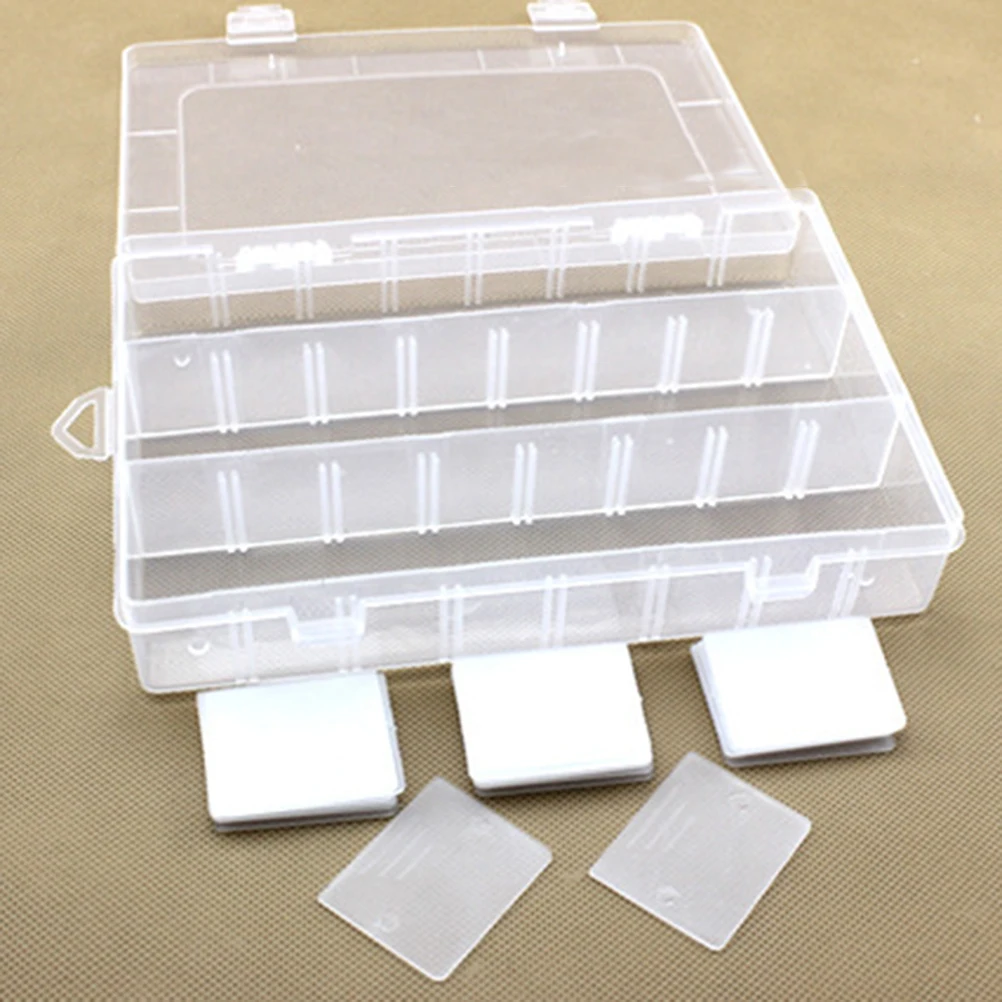 

Grids Removable Plastic Jewelry Storage Box Display Box Transparent Storage Organizer for Earring Rings