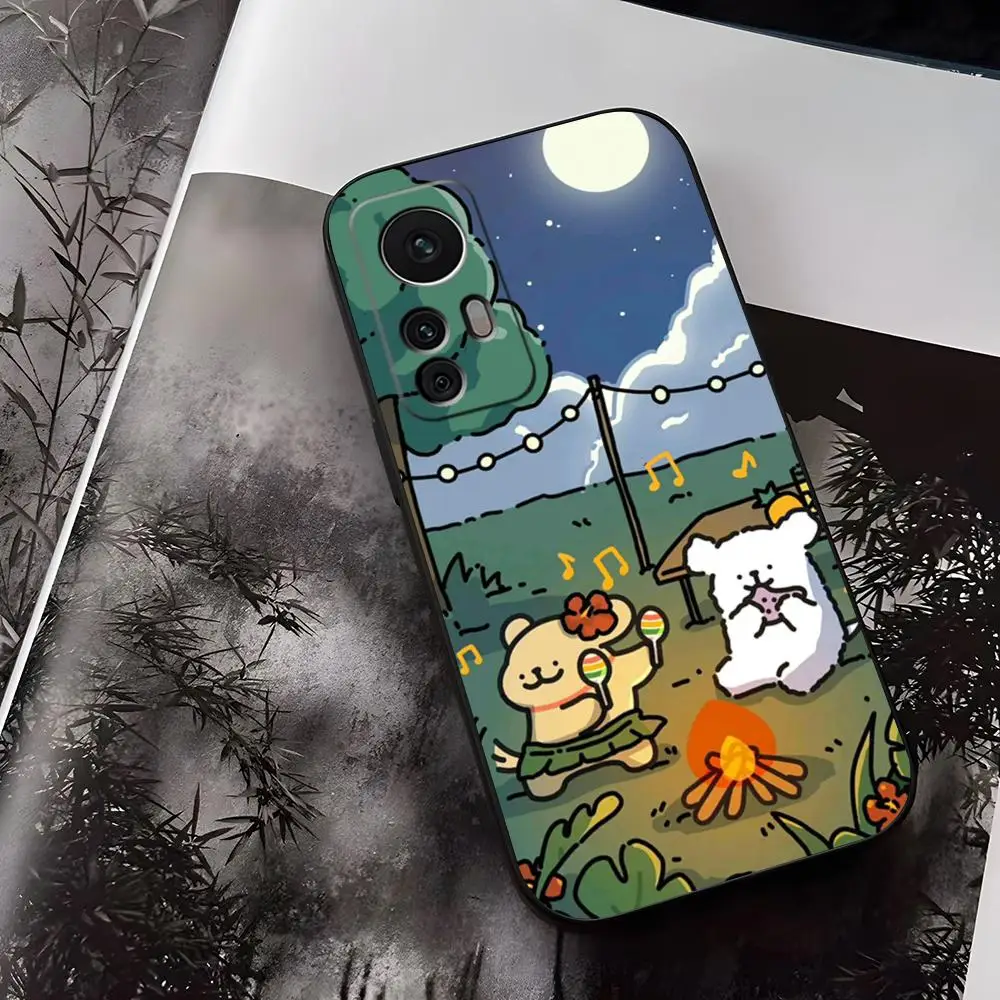 Kawaii Maltese Line Puppy Couples Phone Case For Xiaomi Redmi Note 13 14 10 12 Pro POCO X5 F4 F5 Pro 12 13 11T Lite Ultra Fundas