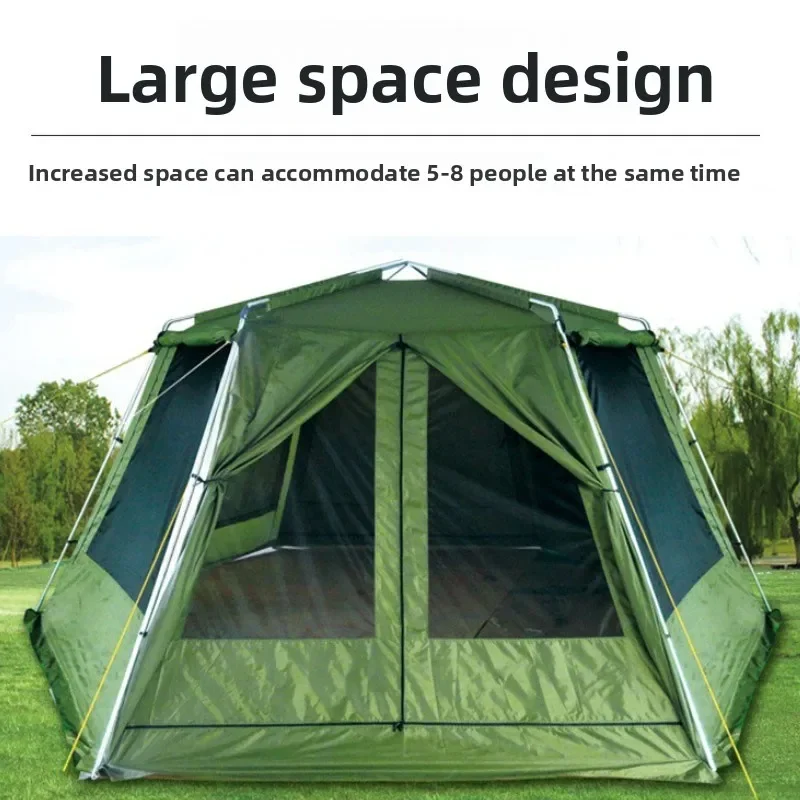 

Outdoor Hexagonal Portable Sun Shelter Waterproof Large Space Thickened Shelter Folding Travel Camping Tents Camping Equipment
