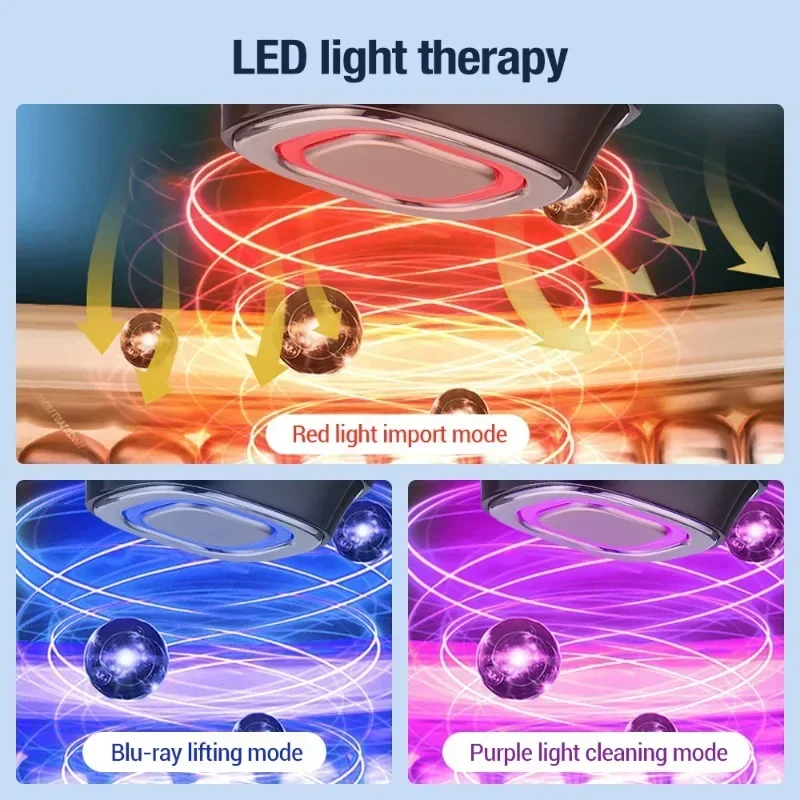 Gesichtsmassagegerät EMS Sonic Ion Vibration Mikrostrom LED Lichttherapie Hautstraffung Facelifting Anti-Falten-Reinigung Schönheit