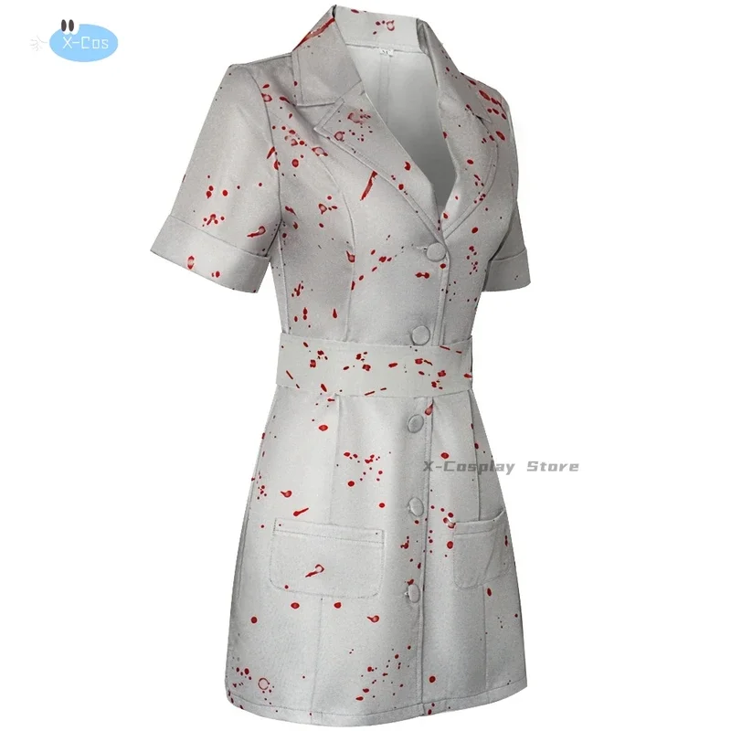 Zombie Krankens ch wester Cosplay Uniform Anime Silent Hill 2 Kostüm Blutfleck Kleid Hut Set Halloween Party Rollenspiel Terror Krankens ch wester Outfit