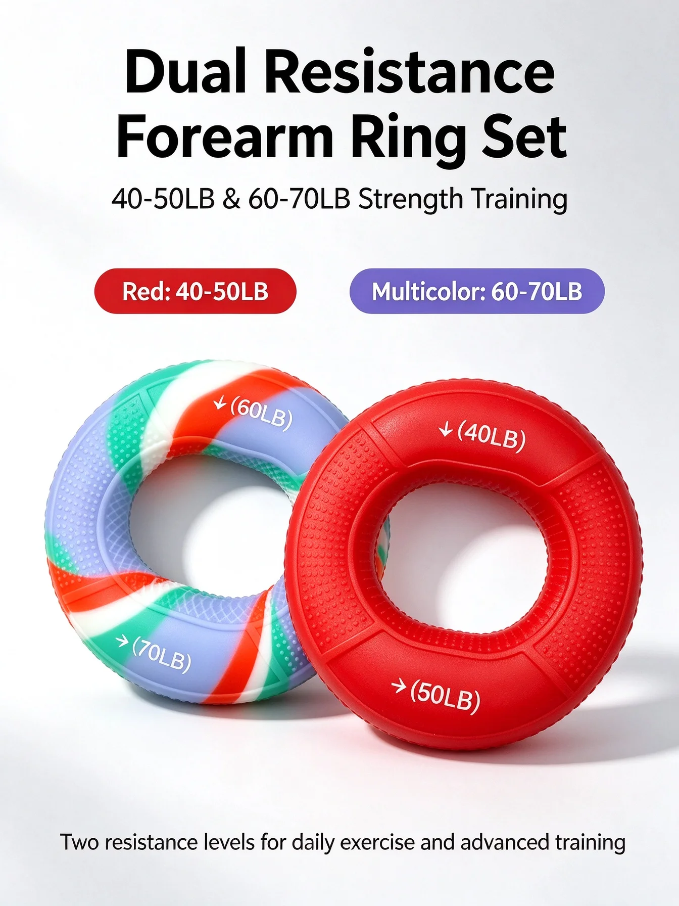 Silicone Finger Grip Circle Adult Wrist Grip Hand Strength Rehabilitation Training Double Force Grip