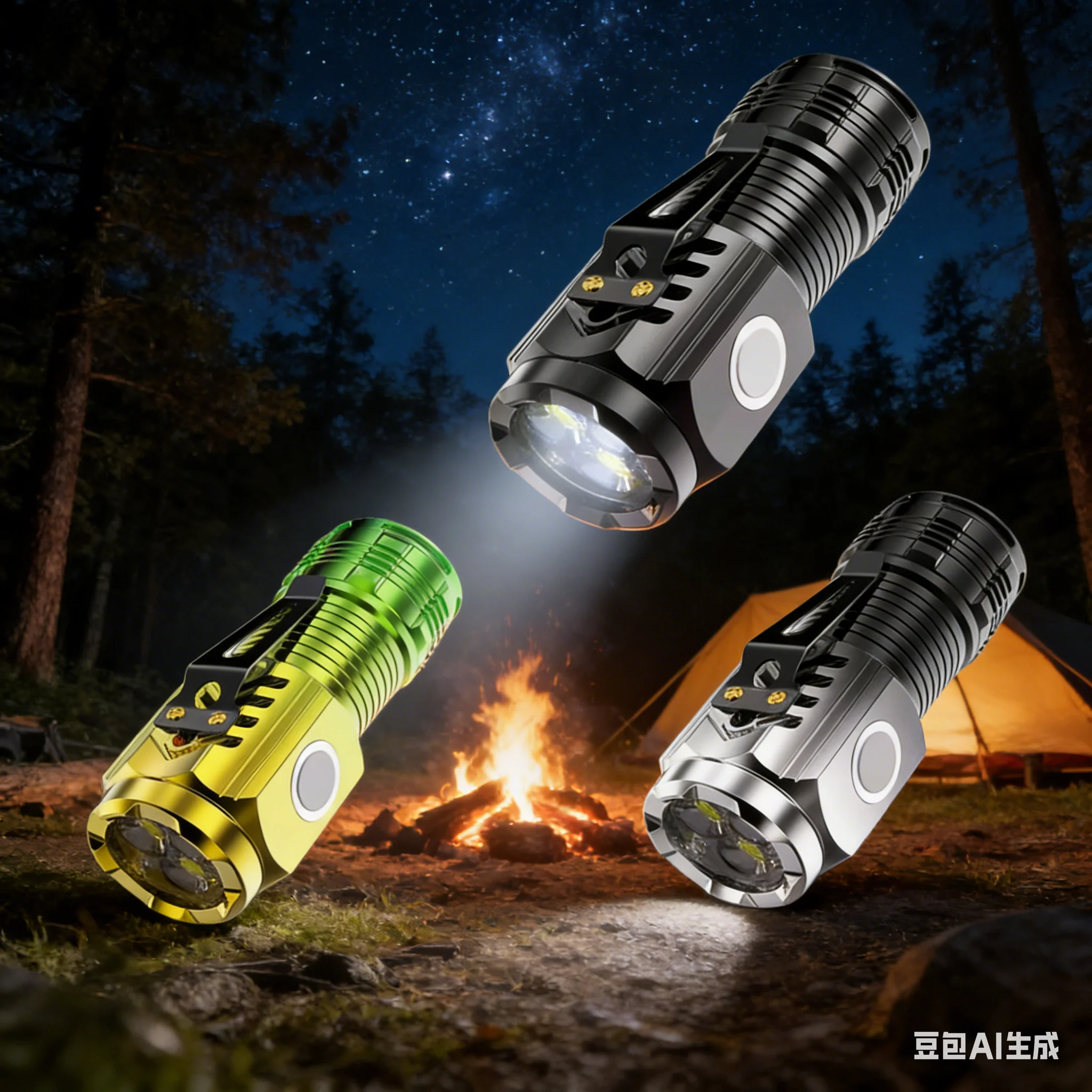 1 Set Versatile Compact 450 Lumen ABS Rechargeable LED Flashlight 8 Modes & Waterproof Portable Design Camping Replacement Tool