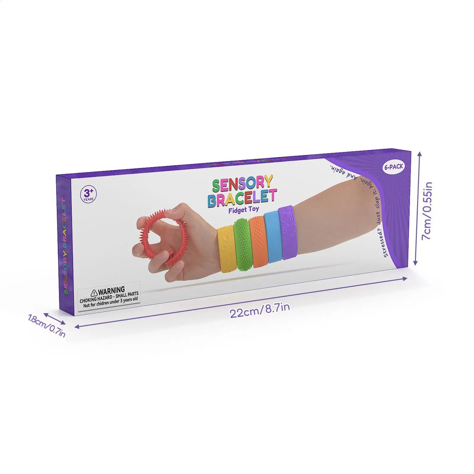 Fidget Slap Bracelets enfants Slap Bracelets Fidget jouets 6 pièces étudiants portable Silicone Bracelets élastiques pour la maison salle de classe