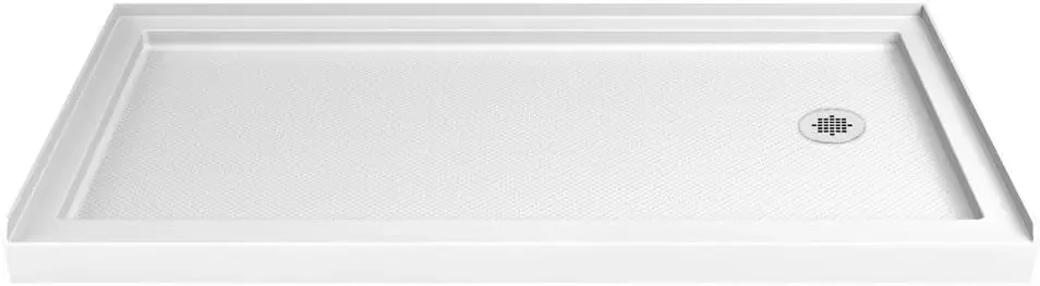 30 in. D x 60 in. W x 2 3/4 in. H Right Drain Single Threshold Shower Base in White