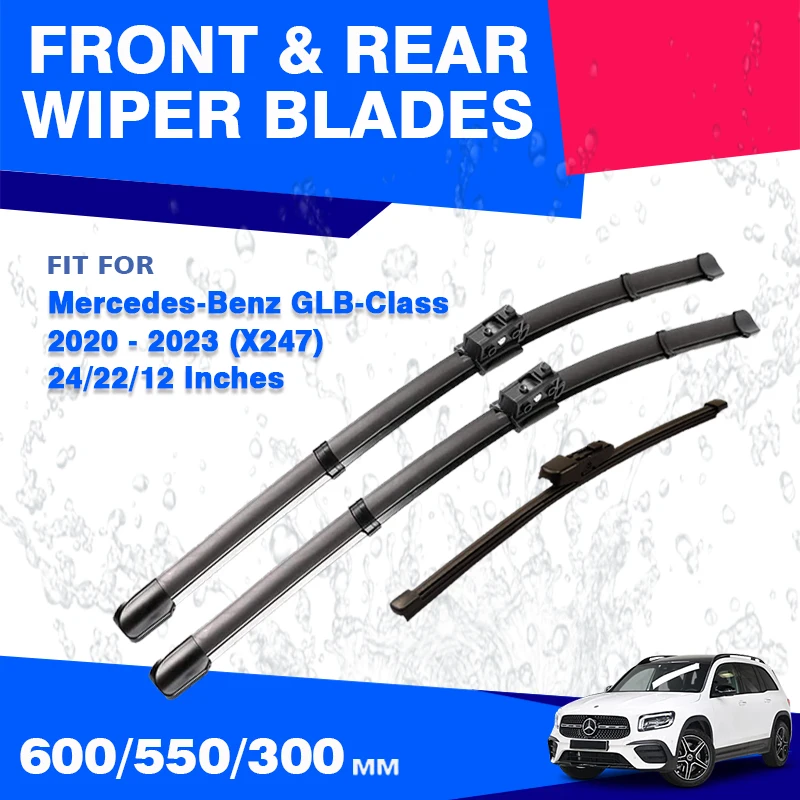 For Mercedes Benz GLB X247 2019 - 2024 Front Rear Wiper Blades Windshield Winscreen Accessories GLB180 GLB200 GLB250  GLB35 200d