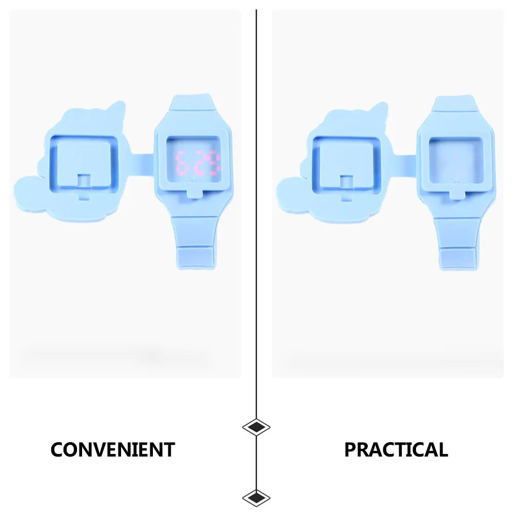 Unicorn Clamshell Kids Watch Digital LED Touch Screen Cartoon Design Girls Birthday Gift Unicorn Clamshell Watch