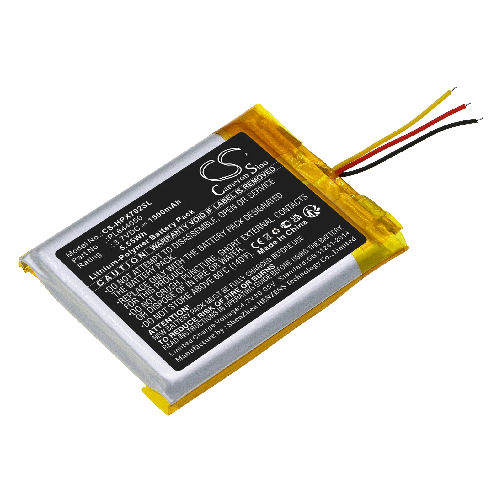 

Li-Polymer Wireless Headset Battery for HyperX, 3.7V, 1500mAh, Compatible Models: Cloud Alpha, Cloud Flight