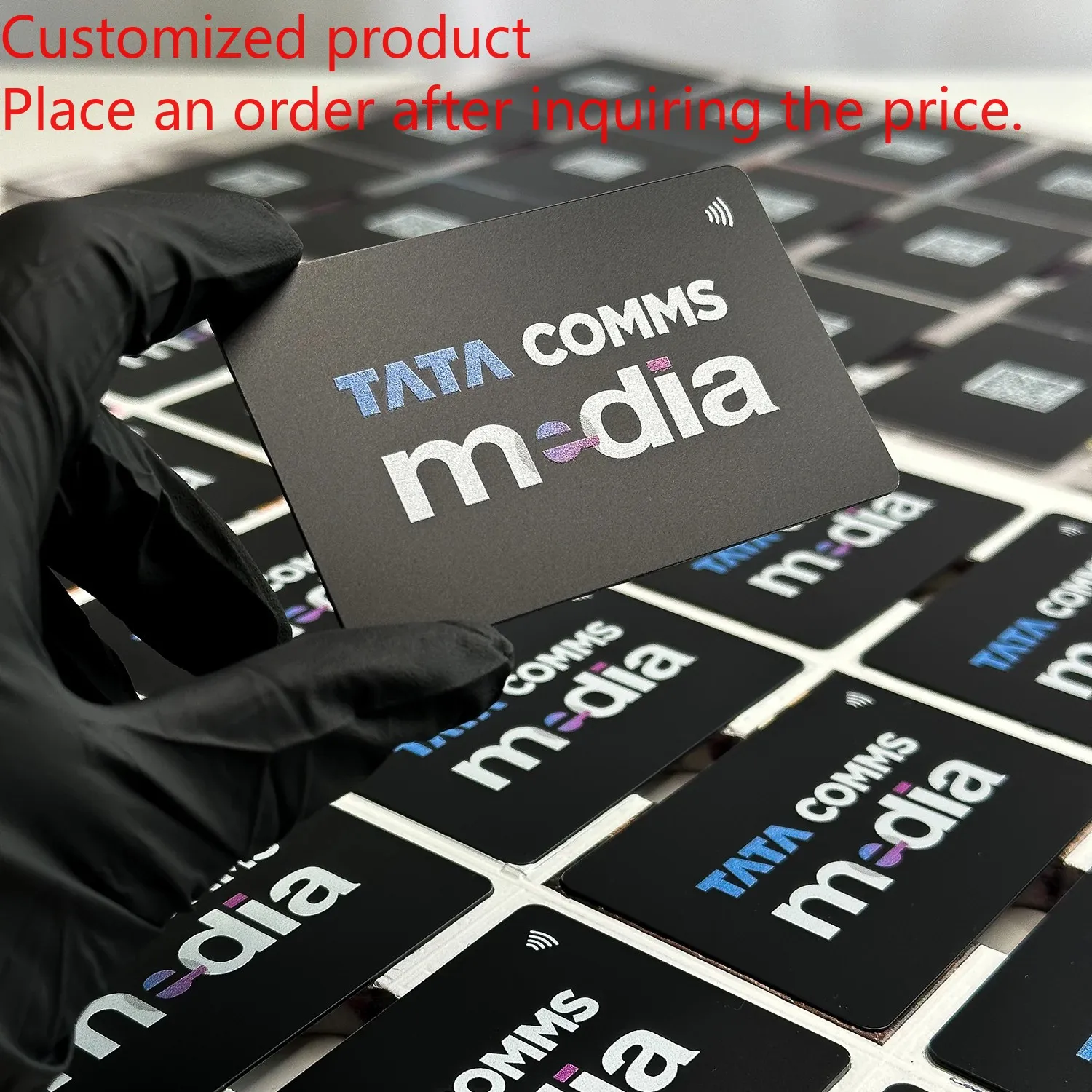 Customized product Customized Metal NFC Business Card High Quality Black Matte NFC213 215 216 Business Card Metal With Gift Box