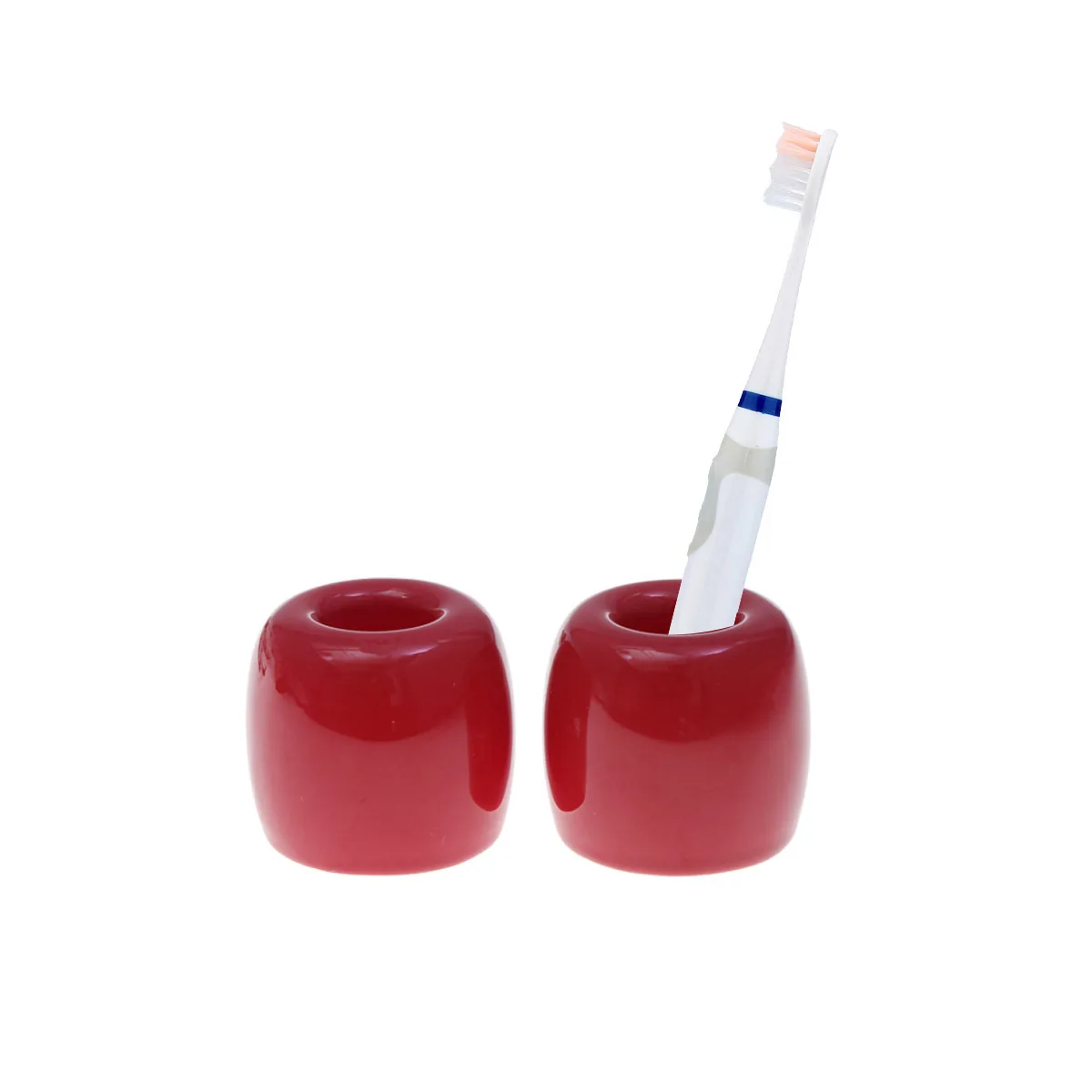 

2Pcs Ceramic Toothbrush Holder Red Bathroom Organizer Storage for Toothpaste Cups Toothbrush Rack Toothpaste Rack