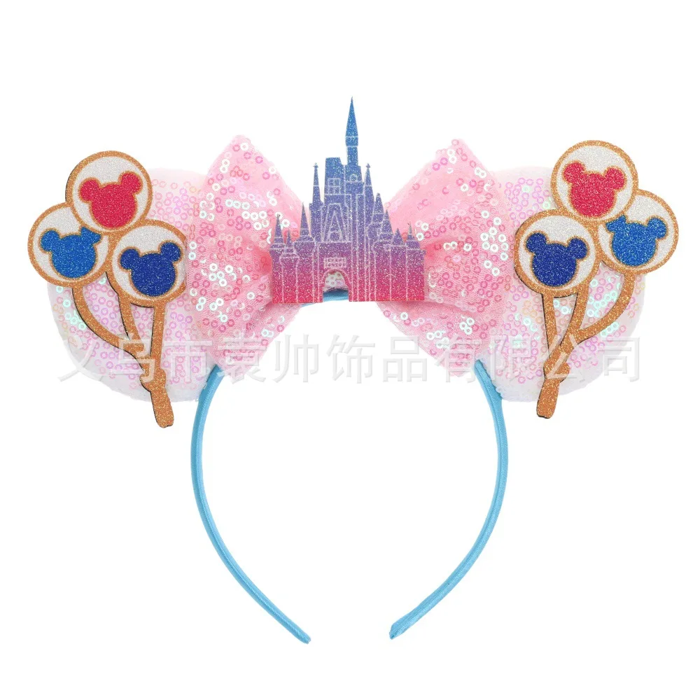 ディズニーミッキーヘッドミッキーマウス耳弓子供のヘッドバンドかわいい誕生日装飾ヘアアクセサリー