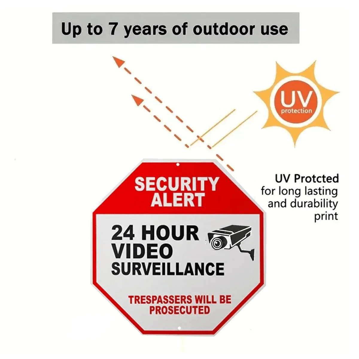 Warning Sign Security Camera Sign Reflective Safety Sign No Trespassing Sign Outdoor Home Security Camera Sign Warning Effect