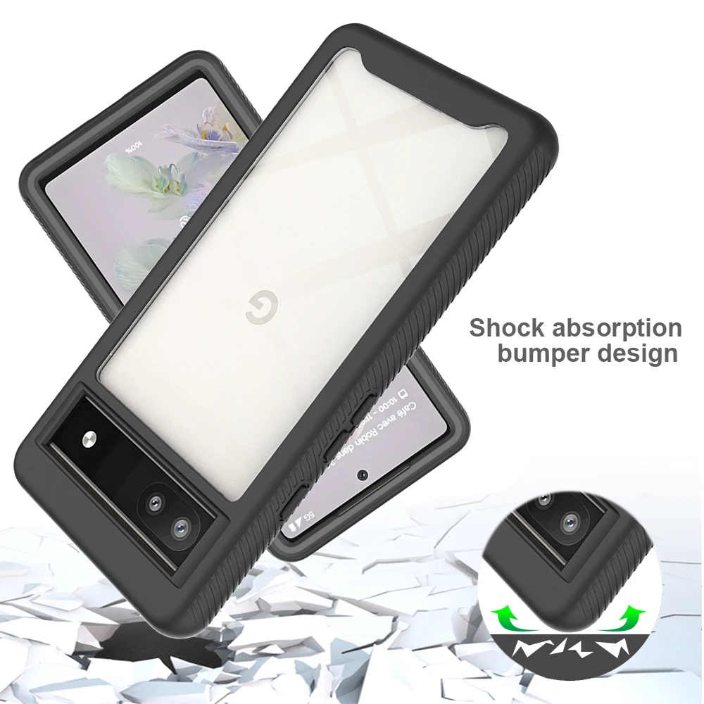 Hybrid TPU/PC Sky Case for Google Pixel 6A Funda Capa Shockproof Crystal Clear Shell Heavy Duty Cover for Google Pixel 6 Pro