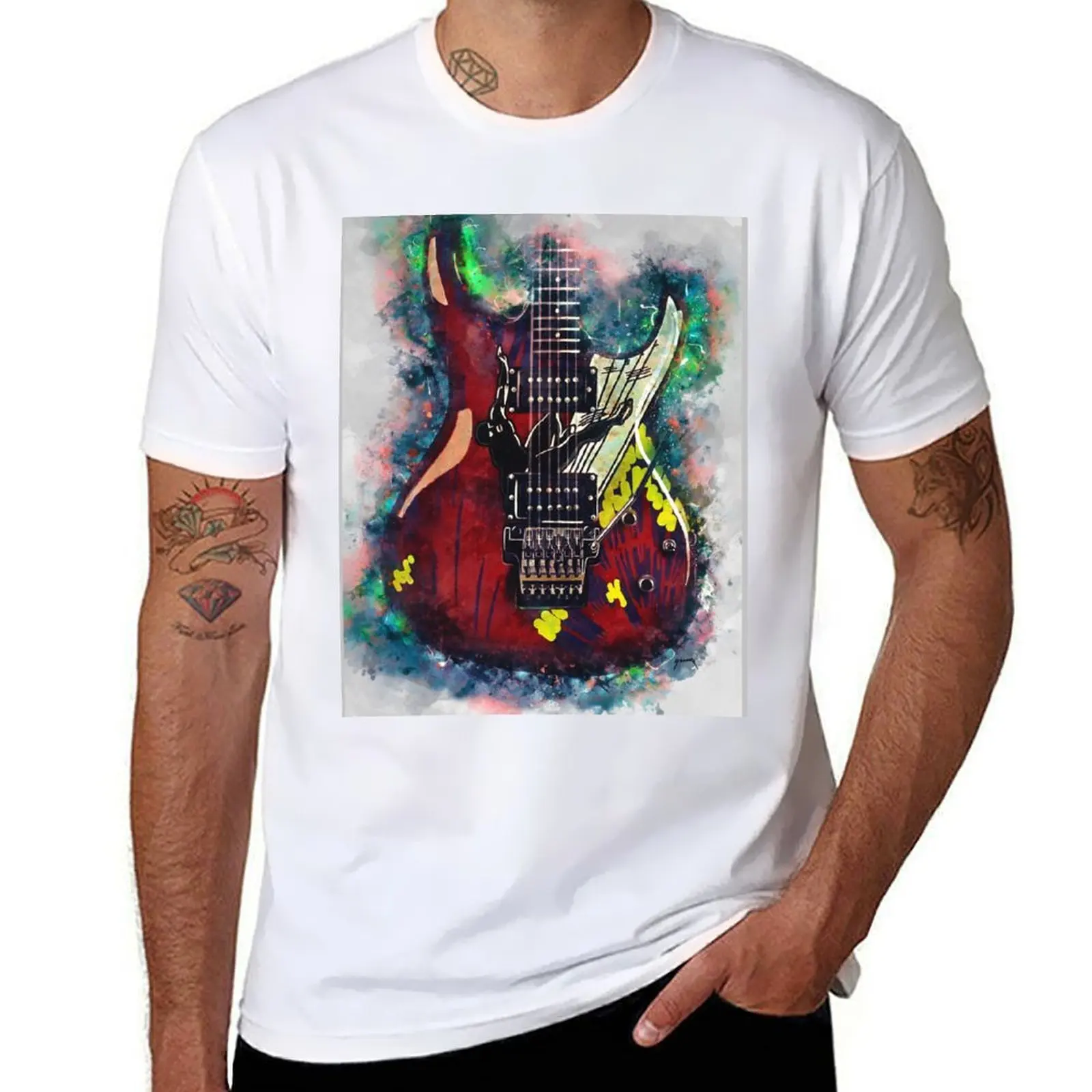 

Joe Satriani's electric guitar T-Shirt t shirt men 100% cotton luxury brand men t shirt cotton 100% T-Shirt