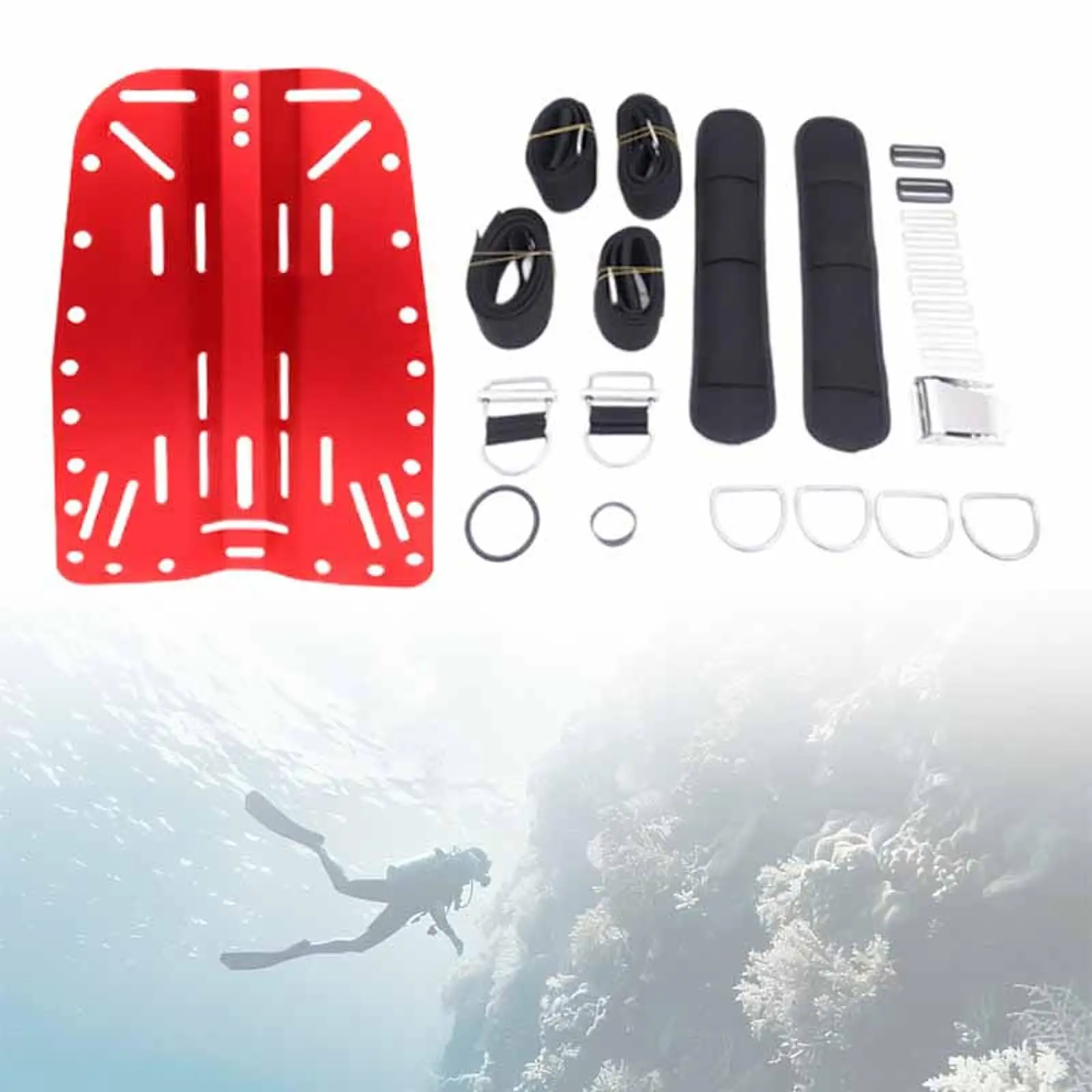 

Diving Backplate and Harness Scuba Diving Backplate Portable Lightweight Accessories Back Plate for Summer Beach Activities