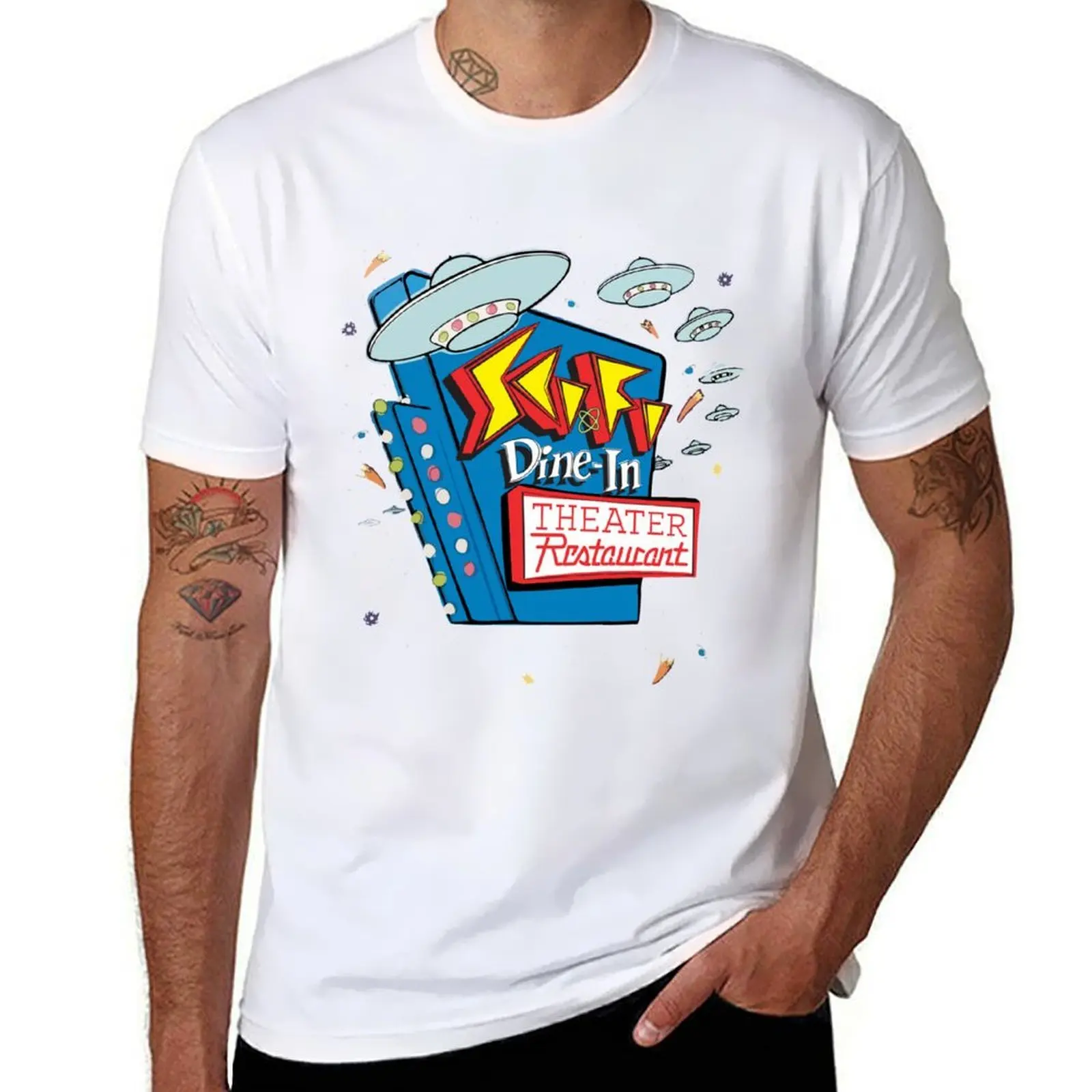 

Sci-Fi Dine-In Theater Restaurant - UFO T-Shirt funny t shirts dark humor cotton t shirt man T-Shirt