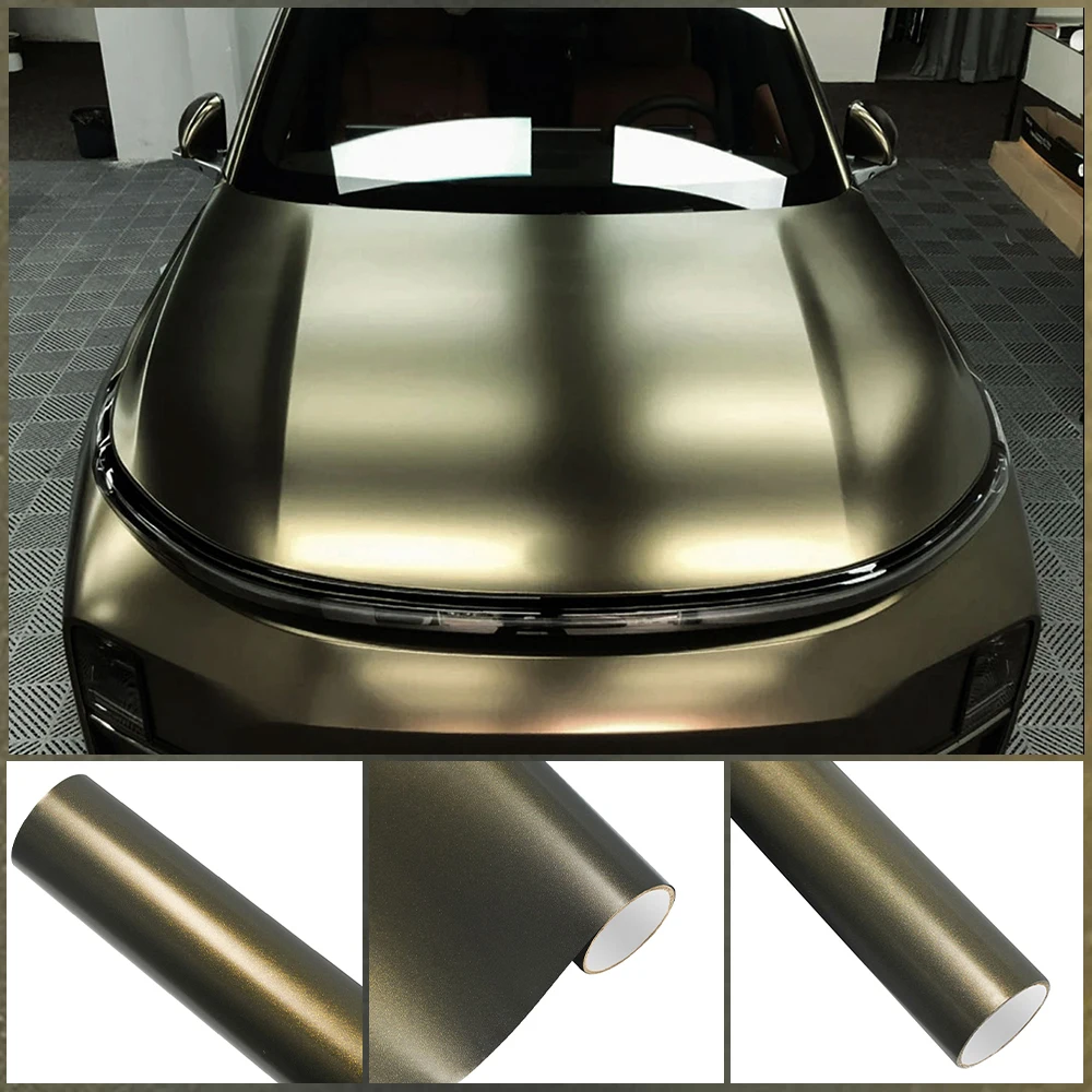 

Premium Metallic Matte Brown Wrap Vinyl Film Car Body DIY Color PVC Decal Protective Cover Sticker Auto Tuning Accessories