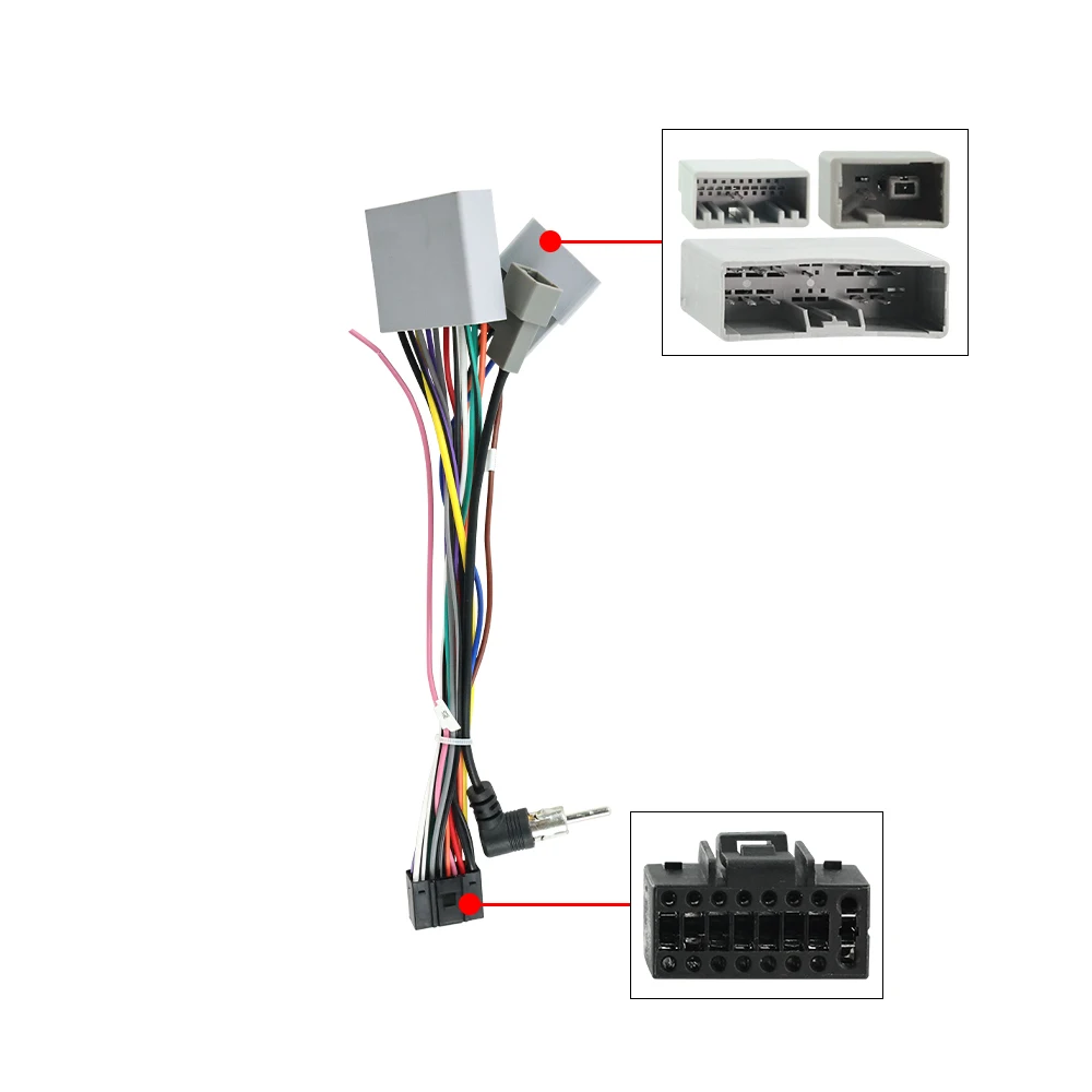 Android Radio Cable Accessories Wiring Harness 16PIN MP5 Cable Adapter for Honda CRV Civic 2007 2008 2009 2010 2011 Power Cord