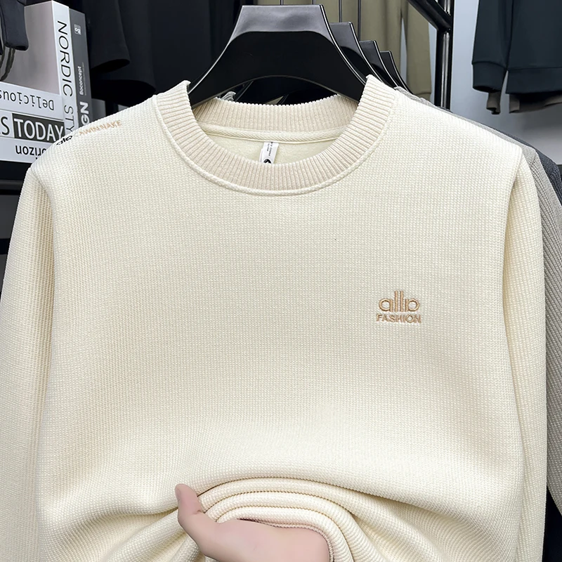 2025 New Hoodie for Men in Autumn and Winter with Thickened Fleece for Warmth Simple and Versatile Casual Base Top