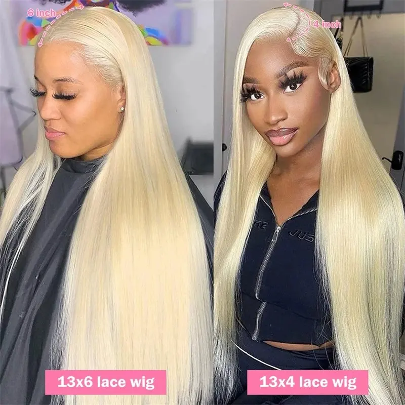 13x4 Glueless Blonde 20 34 inch  613 Human Hair Wig Straight Blonde 150%13x6 HD Lace Frontal Wig   Bleached Brazilian Wig