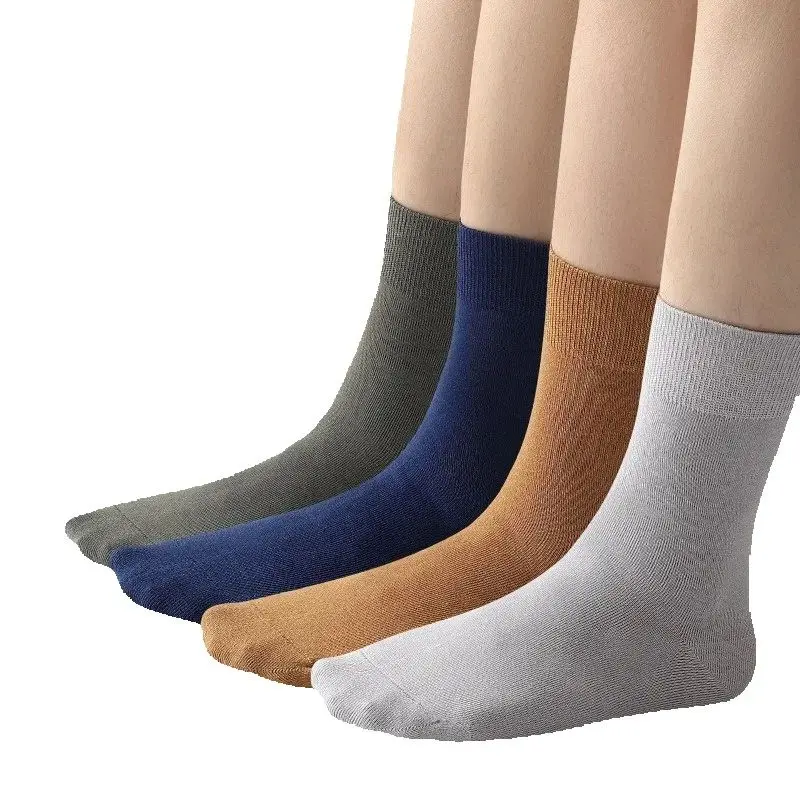 

5 пар носков для мужчин, весна-осень, новые, из 100% хлопка, антибактериальные, с контролем запаха, деловые носки