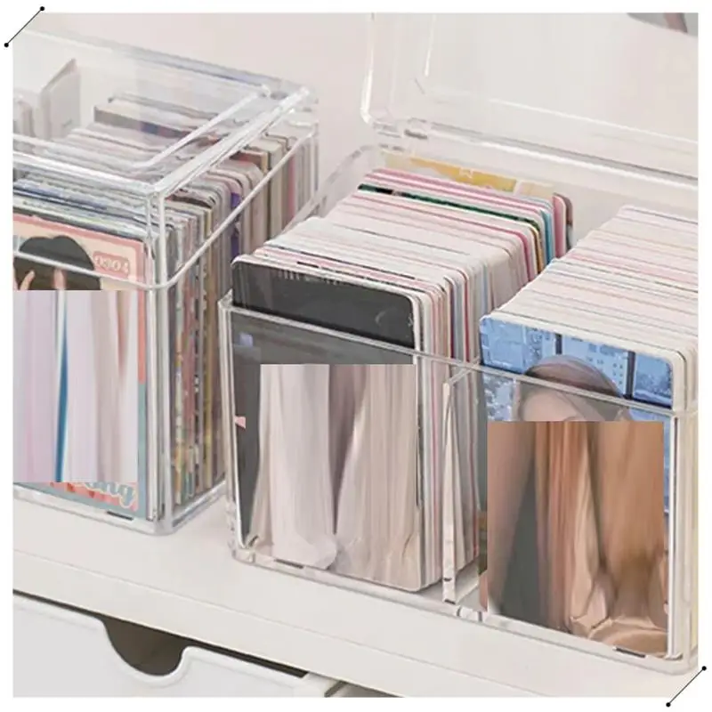 3PCS Photo Card Box Card Storage Box 3 Inch Plastic Storage Box School Stationery