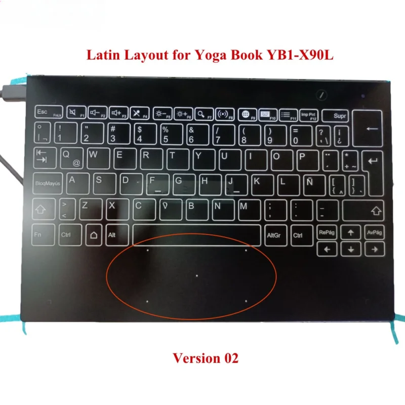 For Lenovo Yoga Book Yogabook YB1-X90L/X90F/X91L X91F Palmrest Backlit Keyboard