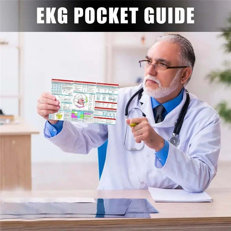 

A26F-EKG Pocket Guide Ecg Interpretation Pocket Card Horizontal & Vertical Layout Compact Reference Guide For Use