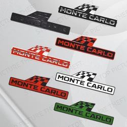 Metal Alloy Racing Flag Monte Carlo Logo Car Grille Badge Side Trunk Sticker Emblem For Skoda Sport Line Superb Octavia Kodiaq