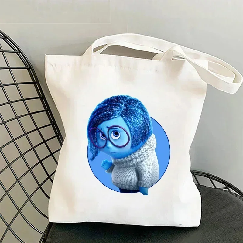 Inside Out 2 Disney New Canvas Bag Cartoon Figure Printed Cute Shoulder Tote Bags Shopping riutilizzabile Storage Handbag Kids Adult