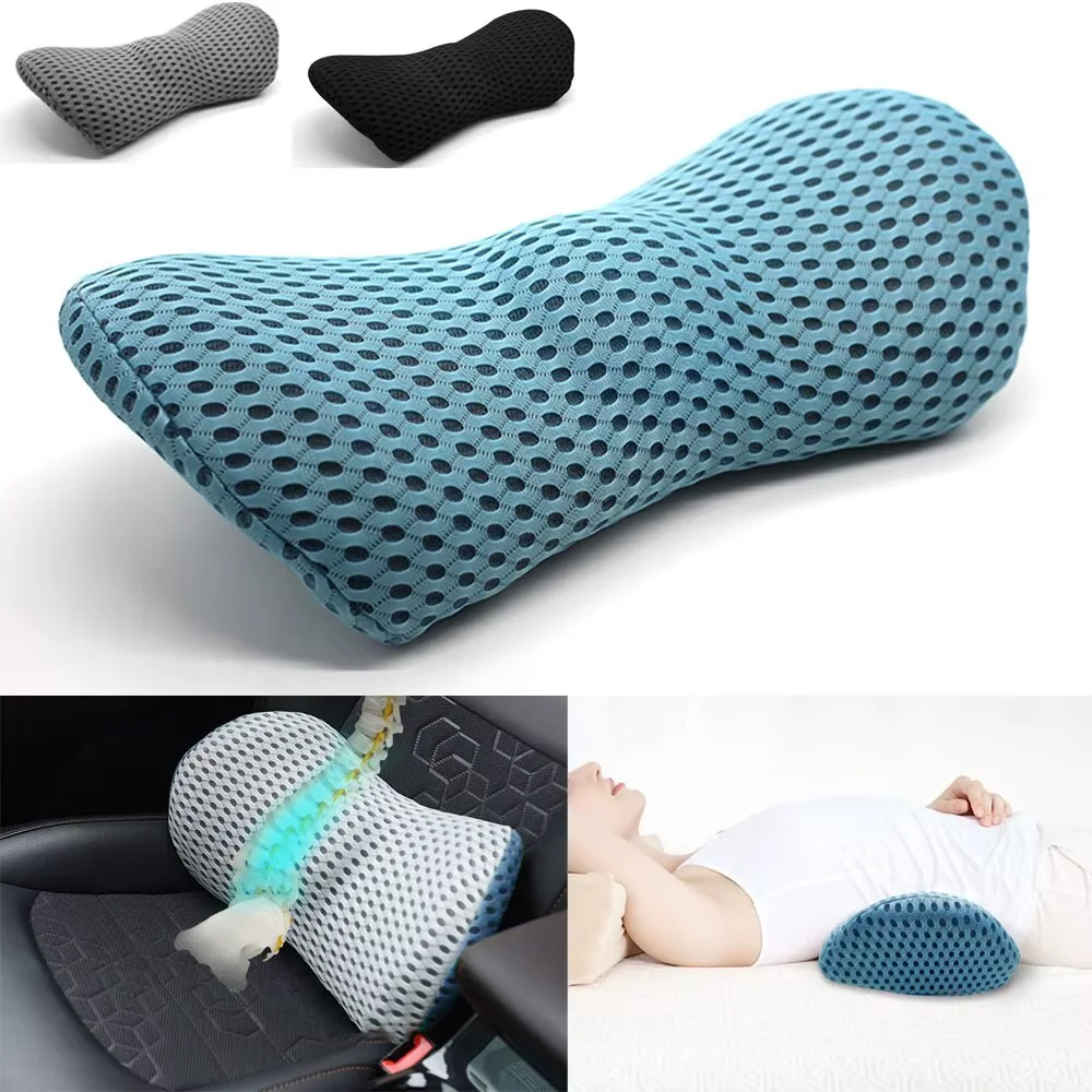 

Car Lumbar Support Back Pain Relief Spine Protect Ergonomic Low Back Cushion Headrest Sleeping for Office Chair Car Accessories