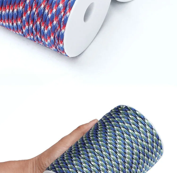 100 m 550 Militär 7-adriges Paracord-Seil 4 mm Outdoor-Polyester-Fallschirmschnur Camping Survival Regenschirm Zeltbündel – Detail 7