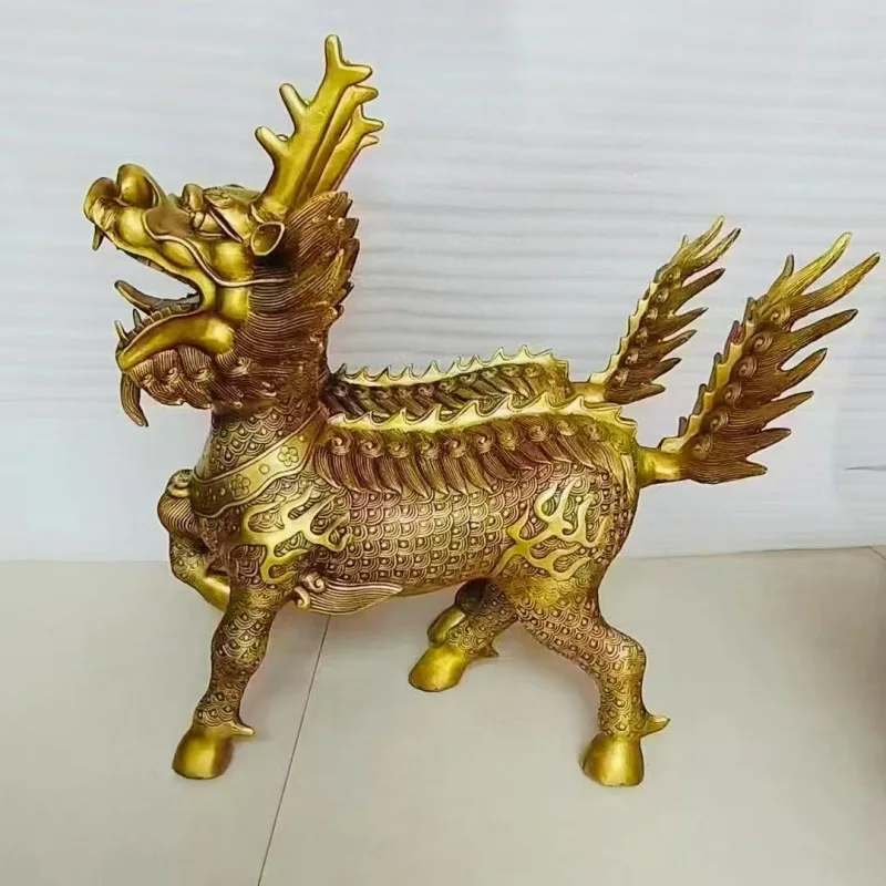 

Brass boutique antique and old-fashioned, unicorn ornaments, copper unicorn handicrafts