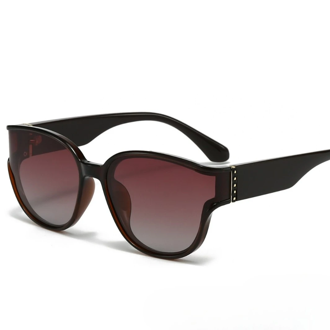 2025 New Women's Diamond-Encrusted Polarized Sunglasses - High-End Curved UV400 Protection, Fashion Street Photography Shades