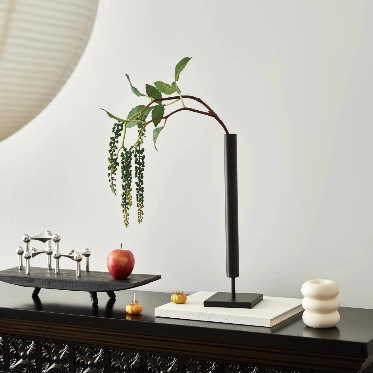 

Black Stance Vase Antique Iron Dried Flowers Vase Home Flower Arrangement Flower Device Wabi-sabi Style Ornaments Home Decor