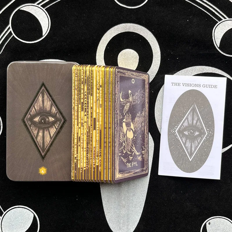 Multiple English Gold Foil Color Printed Tarot Iron Box Set Prophecy Fate Novice Beginner Card Board Game Props Collectibles