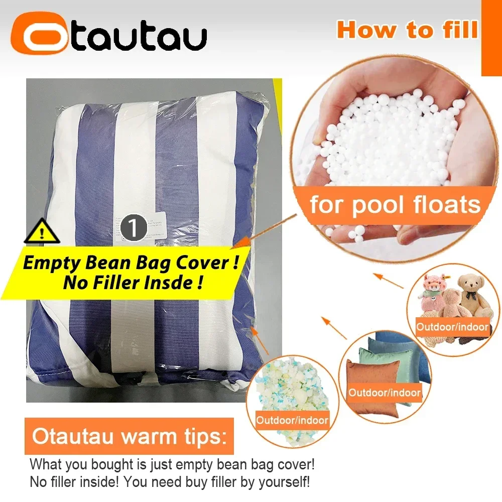 OTAUTAU Outdoor Swim Pool Floating Bean Bag Cover DD201【No Filler!Need Buy Filler By Yourself!】