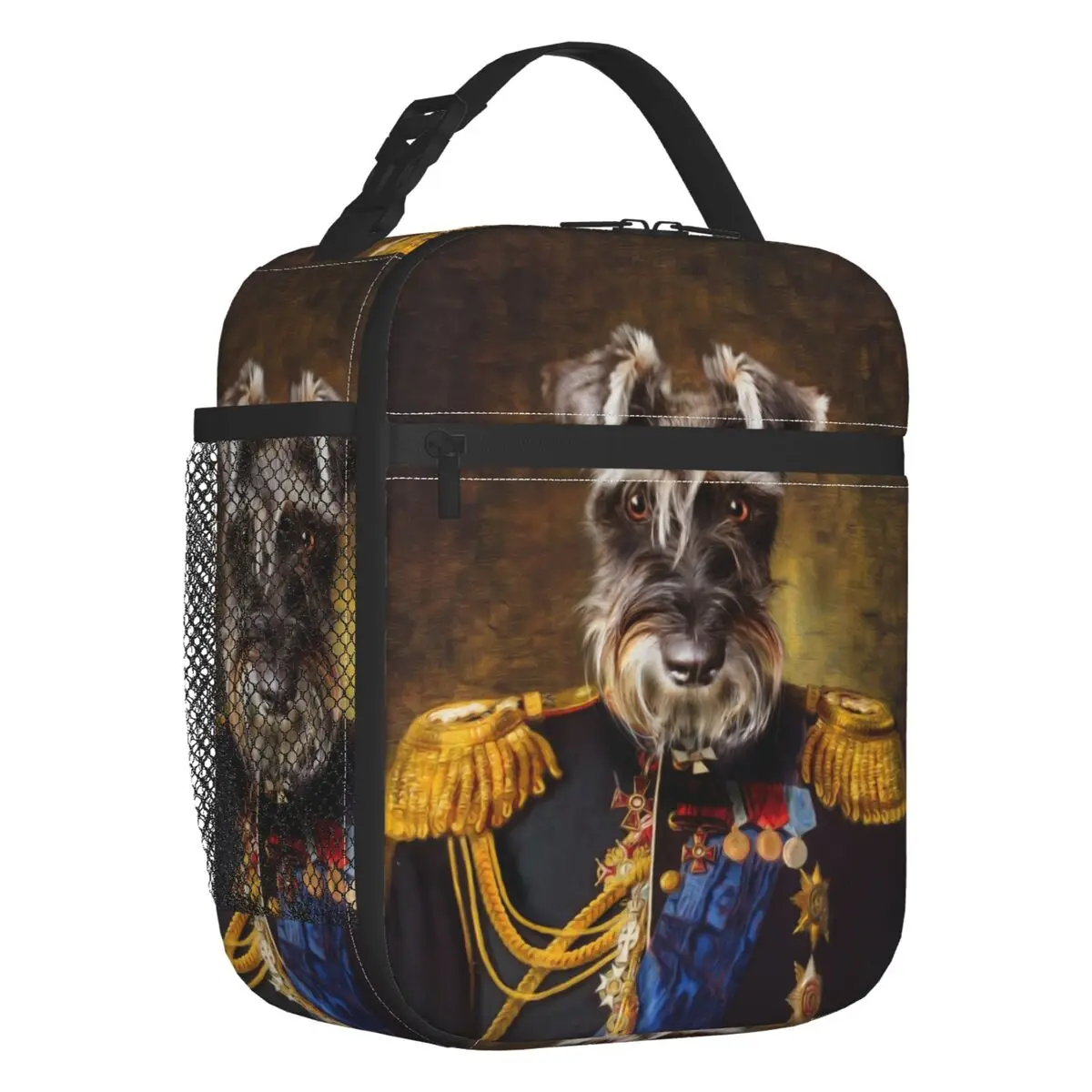 

Schnauzer Dog Portrait Insulated Lunch Bag for Camping Travel Animal Art Resuable Thermal Cooler Lunch Box Women Kids