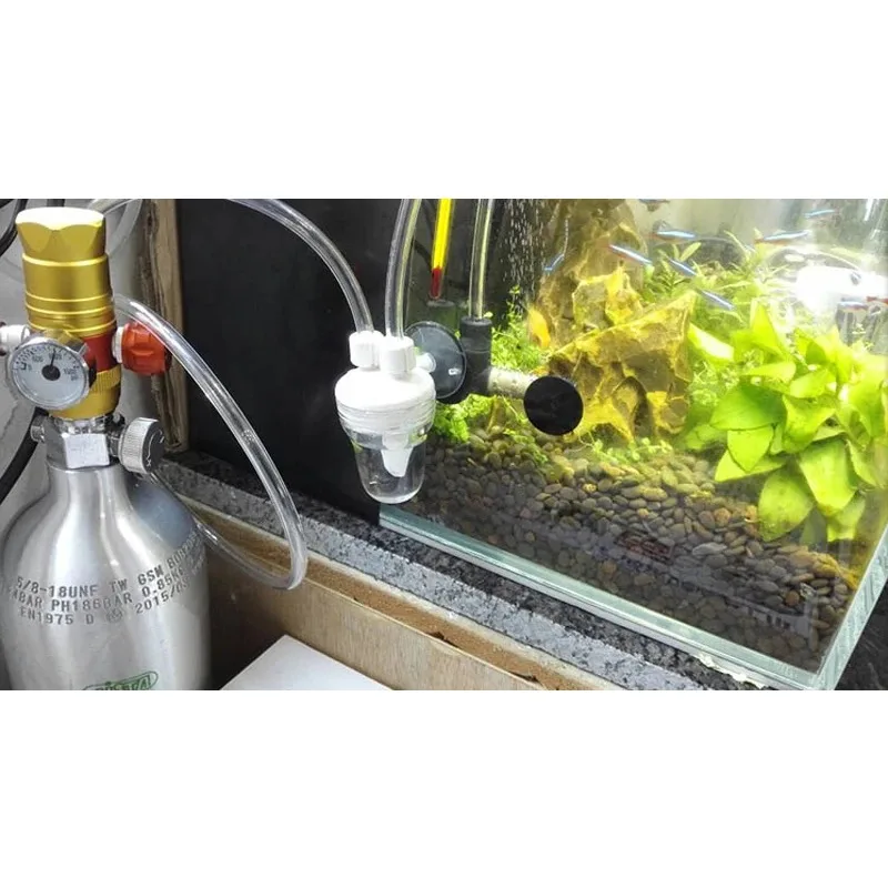 Super CO2 Atomizer Carbon Dioxide Bubble Diffuser for Aquarium Grass Plant Tank Size S/L