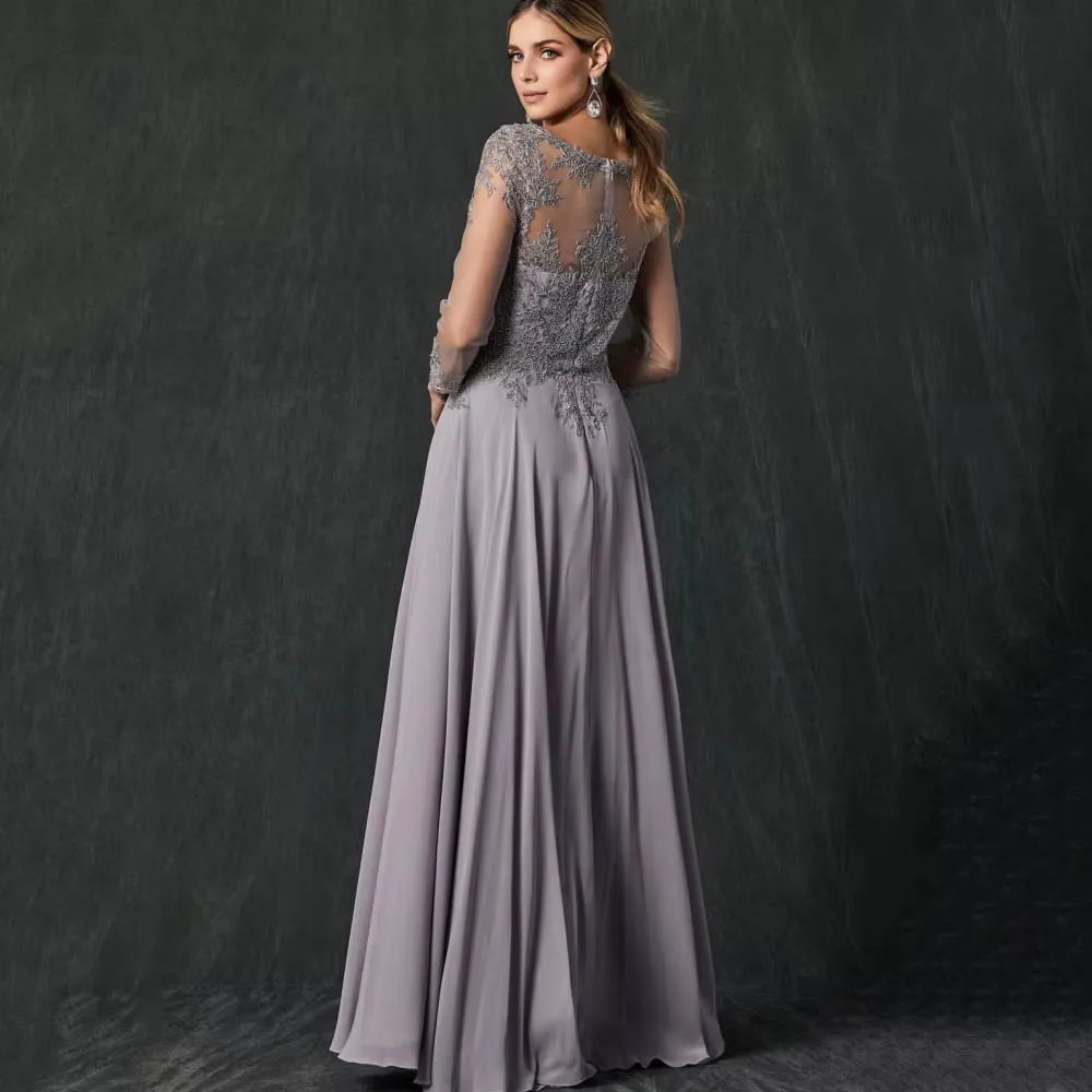 فساتين أم بسيطة مخصصة برقبة على شكل V أنيقة بأكمام طويلة وطول منتصف الساق على شكل حرف A فساتين حفلات الزفاف الرسمية