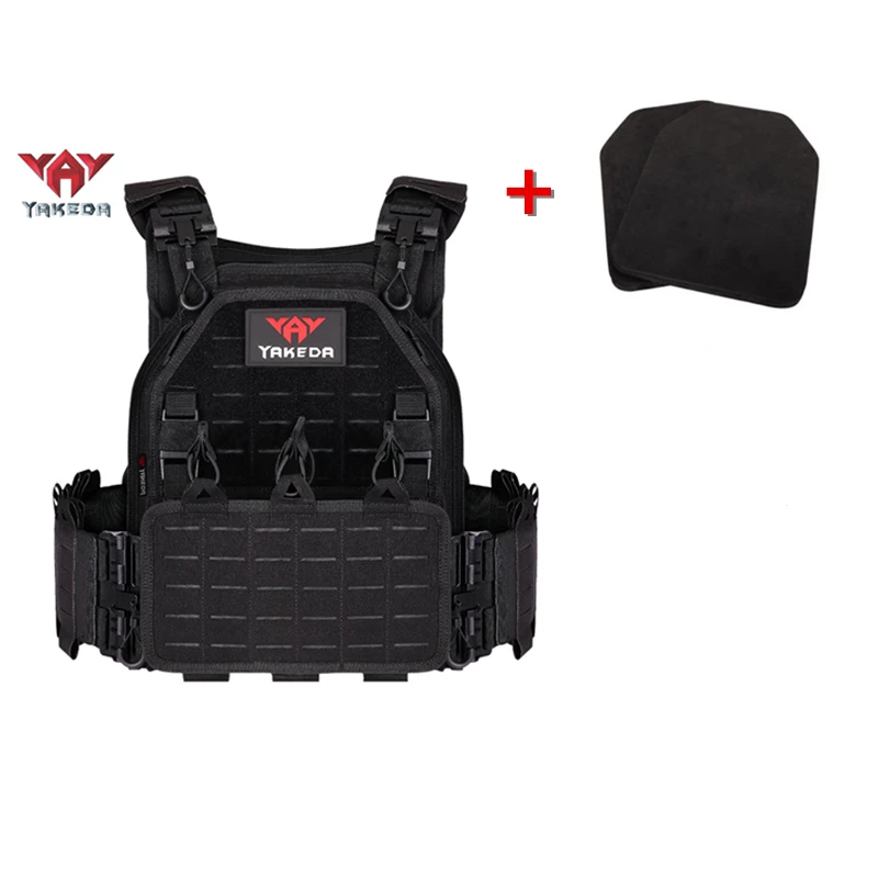 YAKEDA Tactical Vest 6094 Fast Detachable Light Laser Cut Outdoor Hunting Black Gear Carry Vest of High Quality