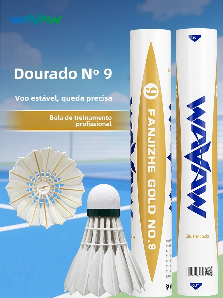 wavaw-counterattacker-gold-no9-badminton-professional-competition-training-ball-flight-stability-high-accuracy-durability